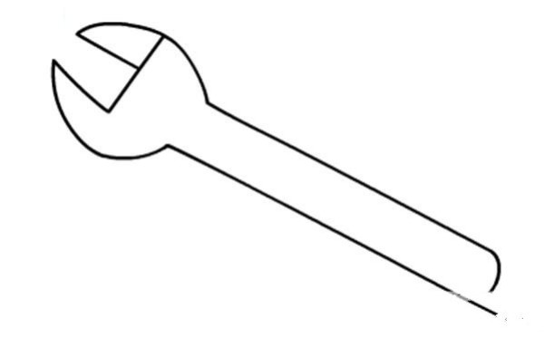 How to draw a simple wrench