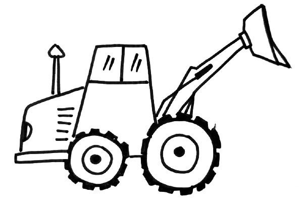 Simple drawing of vehicle bulldozer