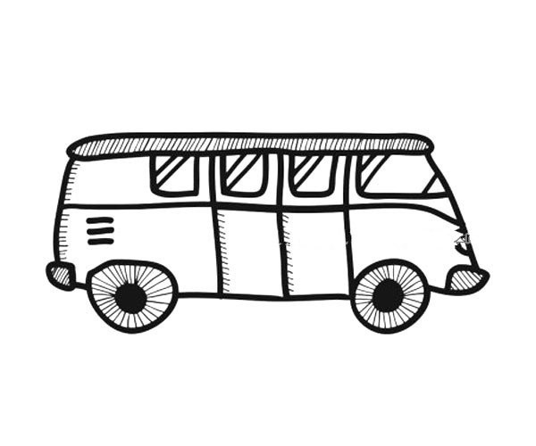 Simple strokes of small bus