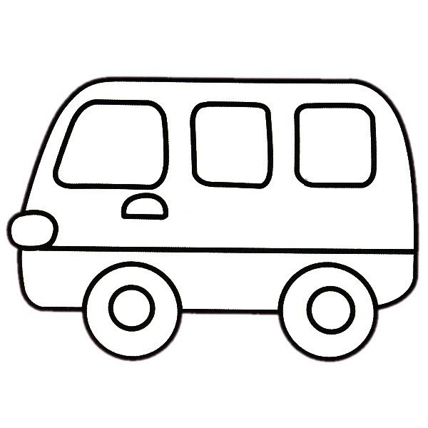 Children learn to draw a van