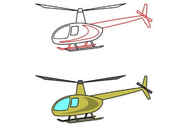 How to Draw a Cartoon Helicopter Simple Drawing Picture