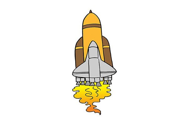 5 rocket simple drawing pictures with color