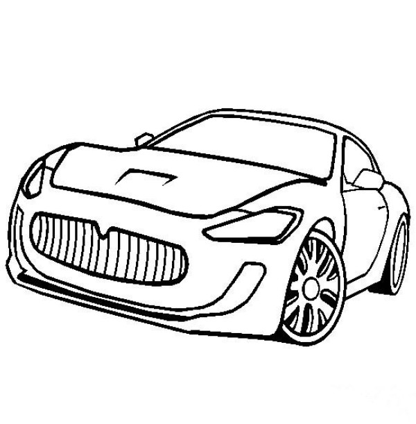 Maserati GranTurismo supercar simple drawing