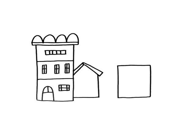 How to draw a town composed of multiple houses