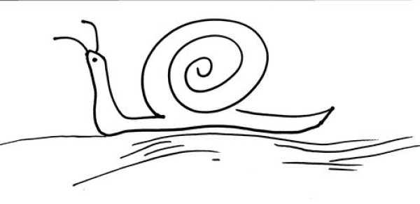 How to draw a snail in simple strokes