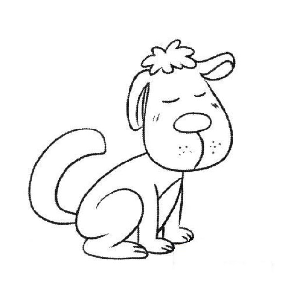 Cute cartoon puppy simple drawing