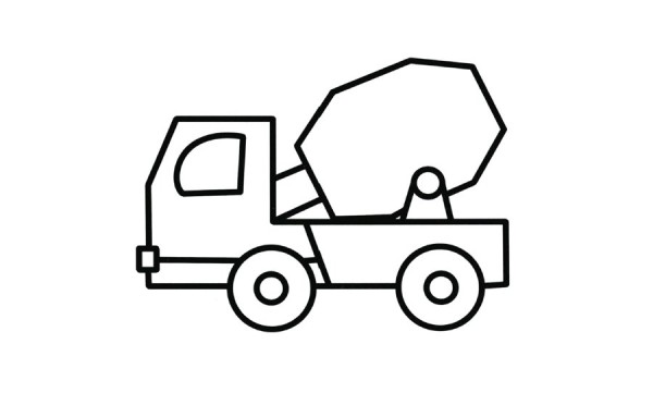 Simple drawing mixer truck