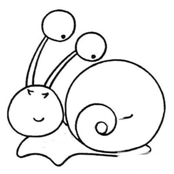 Elementary simple drawing snail