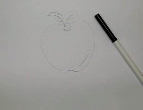 How to draw a big red apple