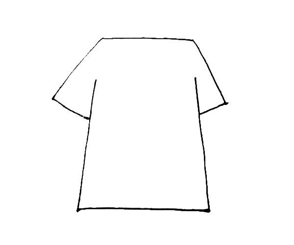 Children easily learn to draw short-sleeved T-shirts