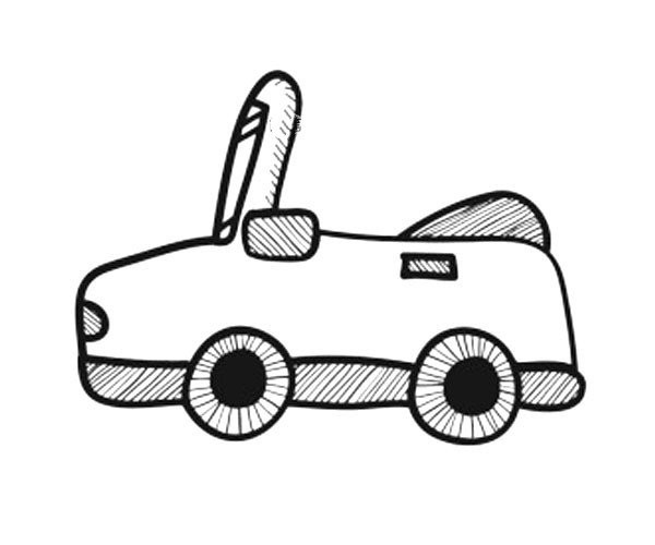 Cute convertible car simple drawing picture