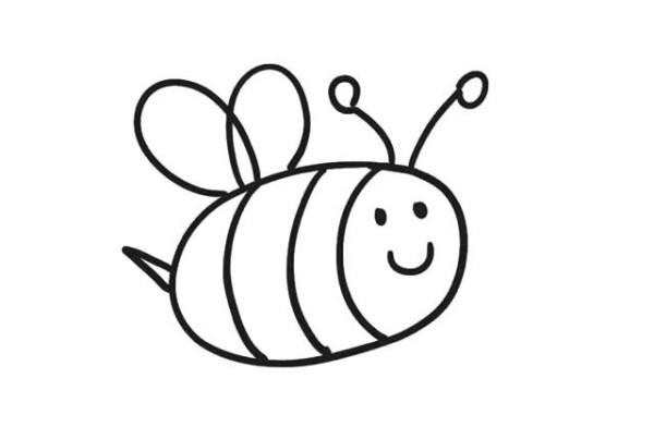 How to draw a little bee with simple strokes