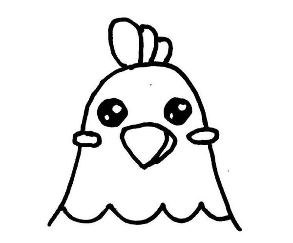 Simple drawing of little rooster