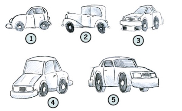 Simple drawing picture tutorial of cartoon car