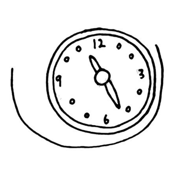 cartoon alarm clock simple drawing