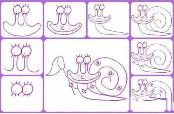 Simple drawing tutorial for children Simple drawing of snail