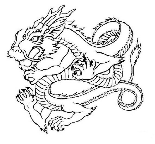 Simple drawing method of traditional dragon