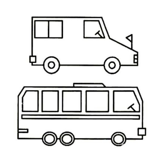 Three simple strokes of buses