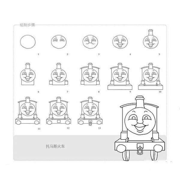 Complete collection of simple strokes of Thomas the Train