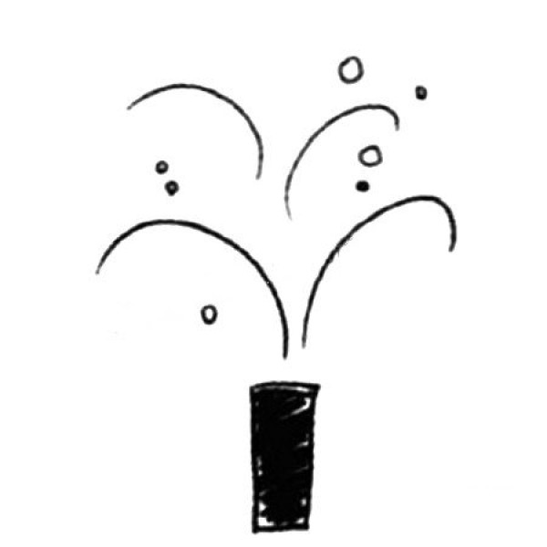 Simple drawing of holiday fireworks