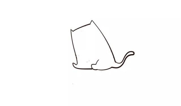 How to draw a kitten fishing with simple strokes