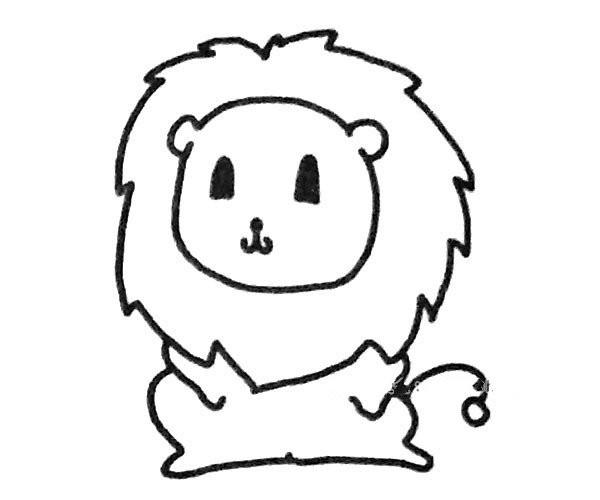 Q version lion simple strokes drawing tutorial