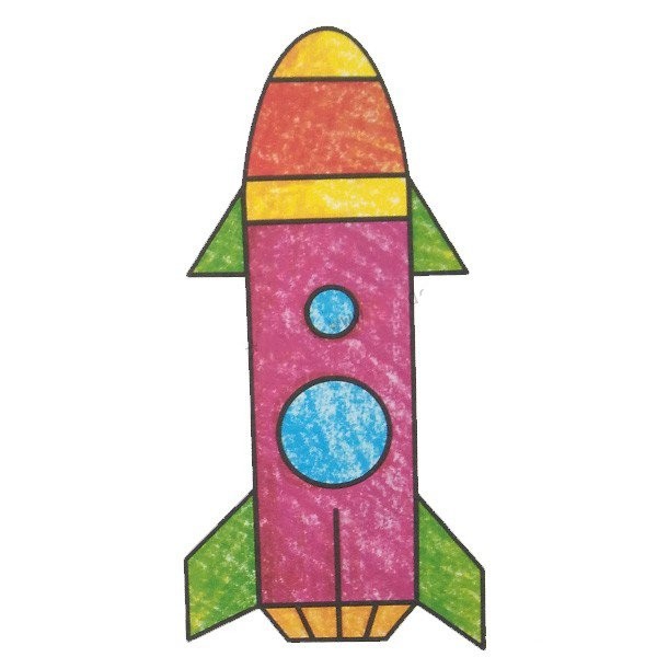 Children learn to draw rockets