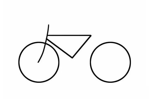 Simple drawing of bicycle as means of transportation