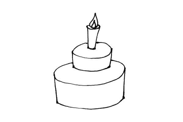 Learn to draw a birthday cake easily