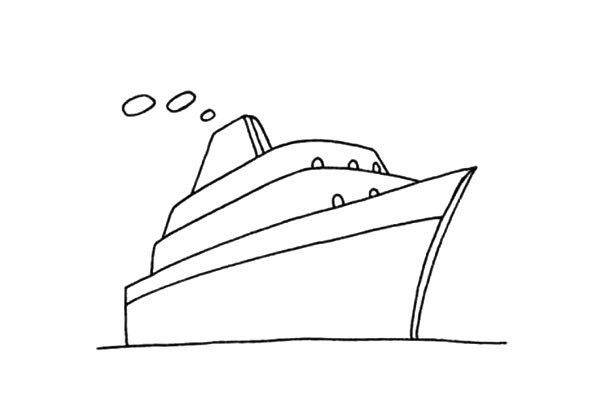 Simple strokes of cruise ship