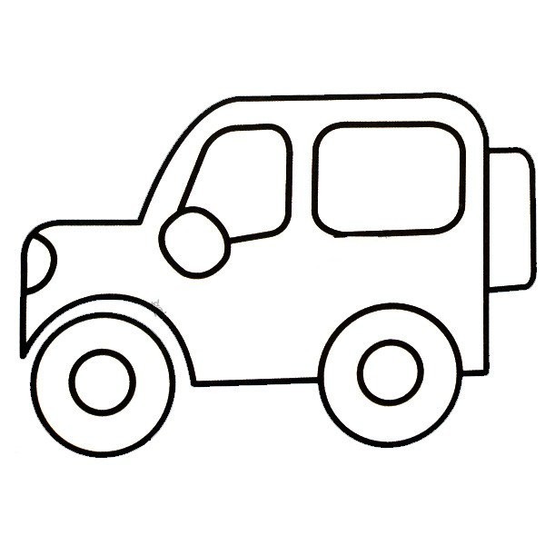 Children learn to draw a jeep