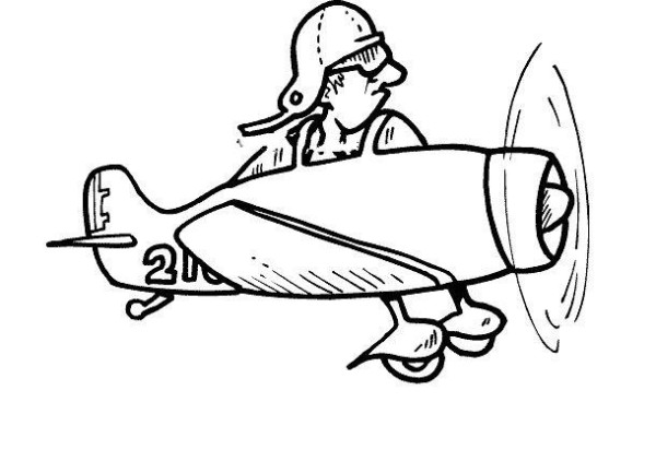 Simple drawing of old propeller plane