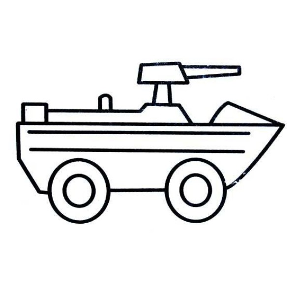 Simple drawing pictures of military weapons Simple drawing pictures of amphibious vehicles