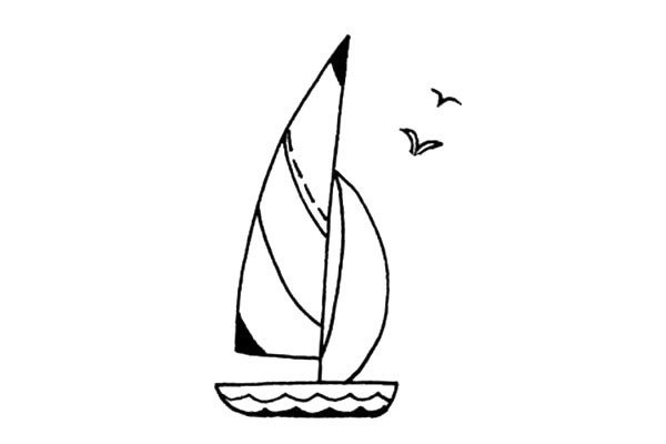 Simple and easy to learn sailing boat drawing