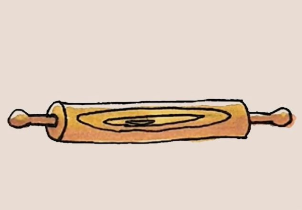 Simple drawing of rolling pin