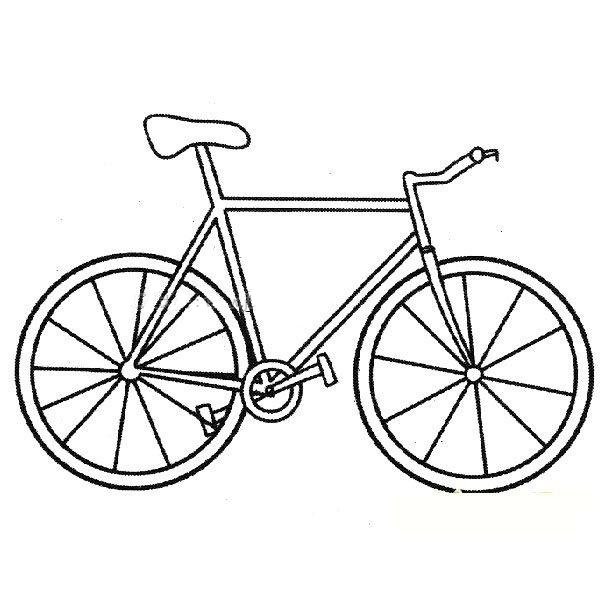 Simple drawing of tall bicycle