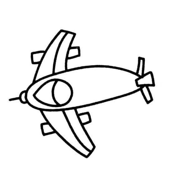 Childrens simple drawing of small airplane