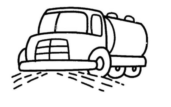 Simple drawing of sprinkler truck