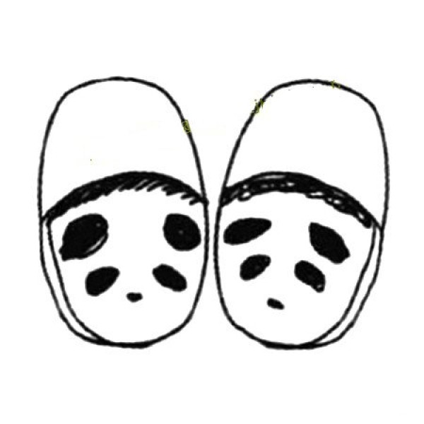 Panda slippers simple drawing tutorial