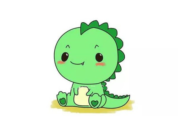 Draw a cute dinosaur step by step