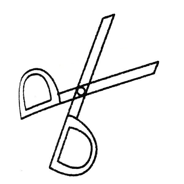 Complete collection of simple drawings of scissors and drawing steps