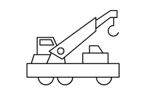 Illustration of the detailed steps of painting a crane