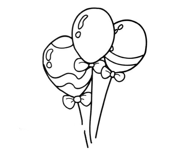 Beautiful festive balloon simple drawing picture