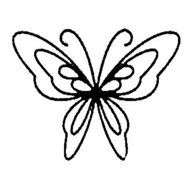 Primary school students simple drawing of butterfly