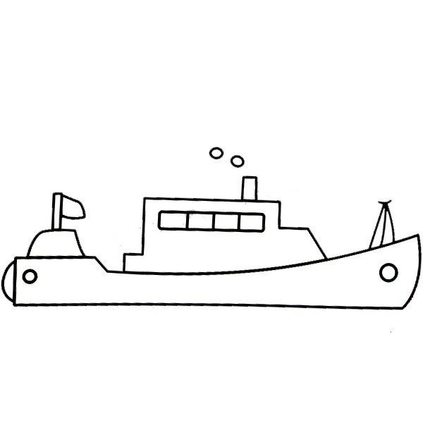 Children learn to draw steamboat 2