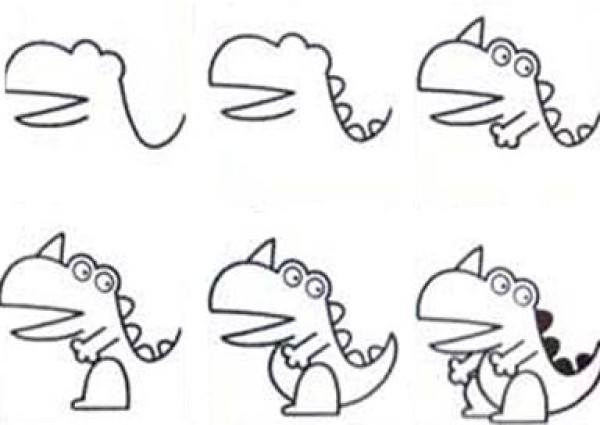 Cute little dinosaur simple drawing tutorial