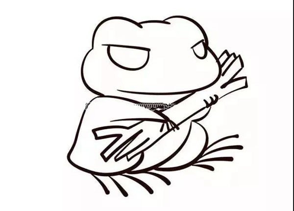 Learn to draw step by step: traveling frog collects firewood and makes a fire