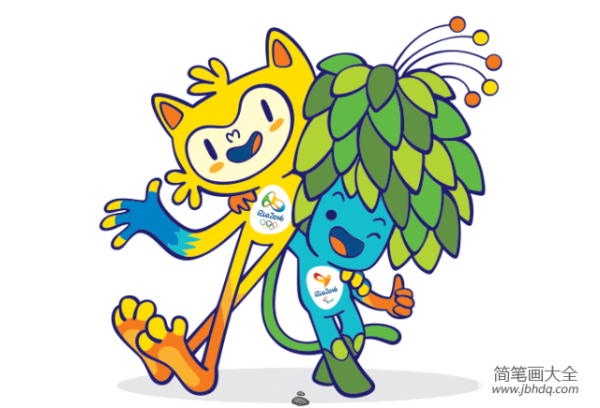 2016 Rio Olympics mascot simple drawing picture