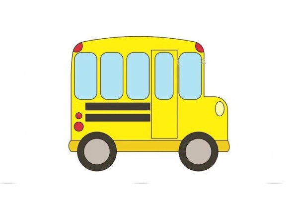 School bus drawing method and step-by-step diagram