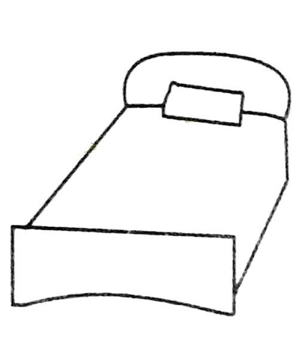 A complete collection of simple drawings of beds and their drawing steps